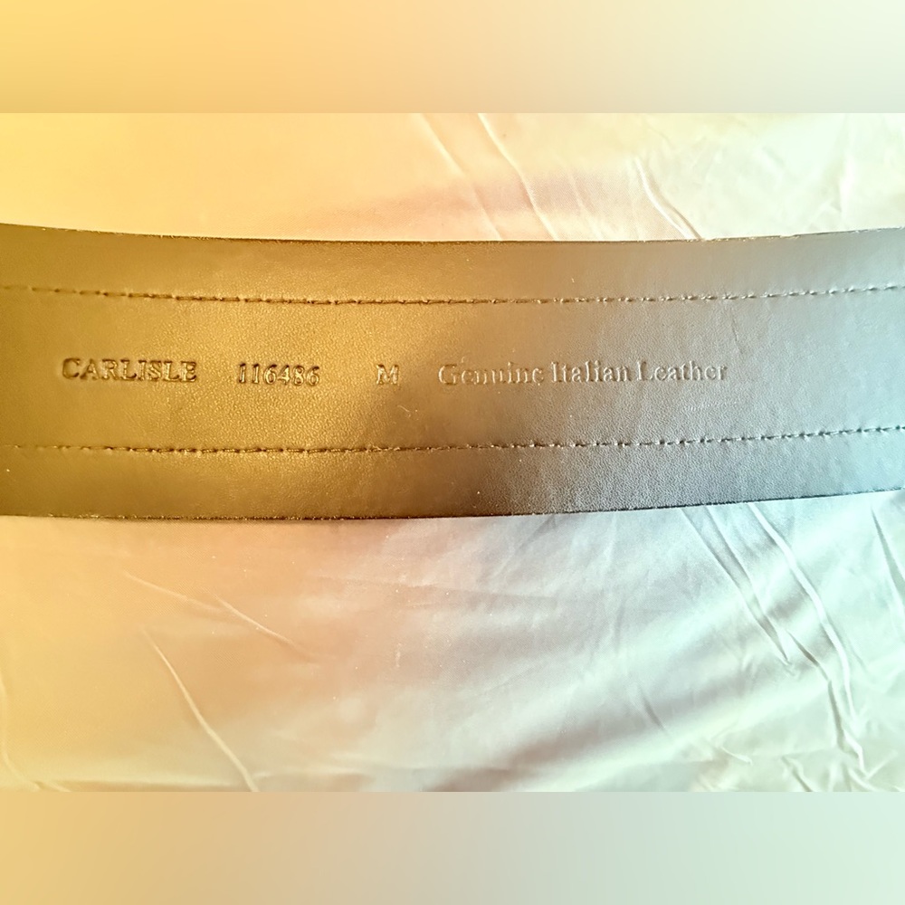 Carlisle Brown Croc/Leather Belt with Alligator Buckle Size Medium MSRP $348 - Picture 8 of 10